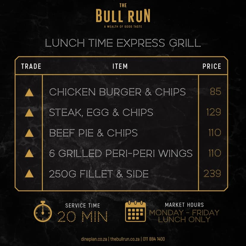 The Bull Run Lunch Time Express Grill